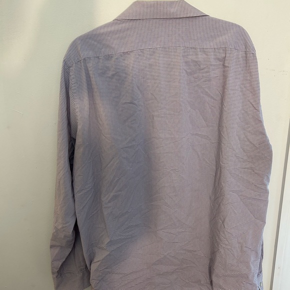 Van Heusen Purple & White Collared Button Down Dress Shirt - Picture 7 of 9